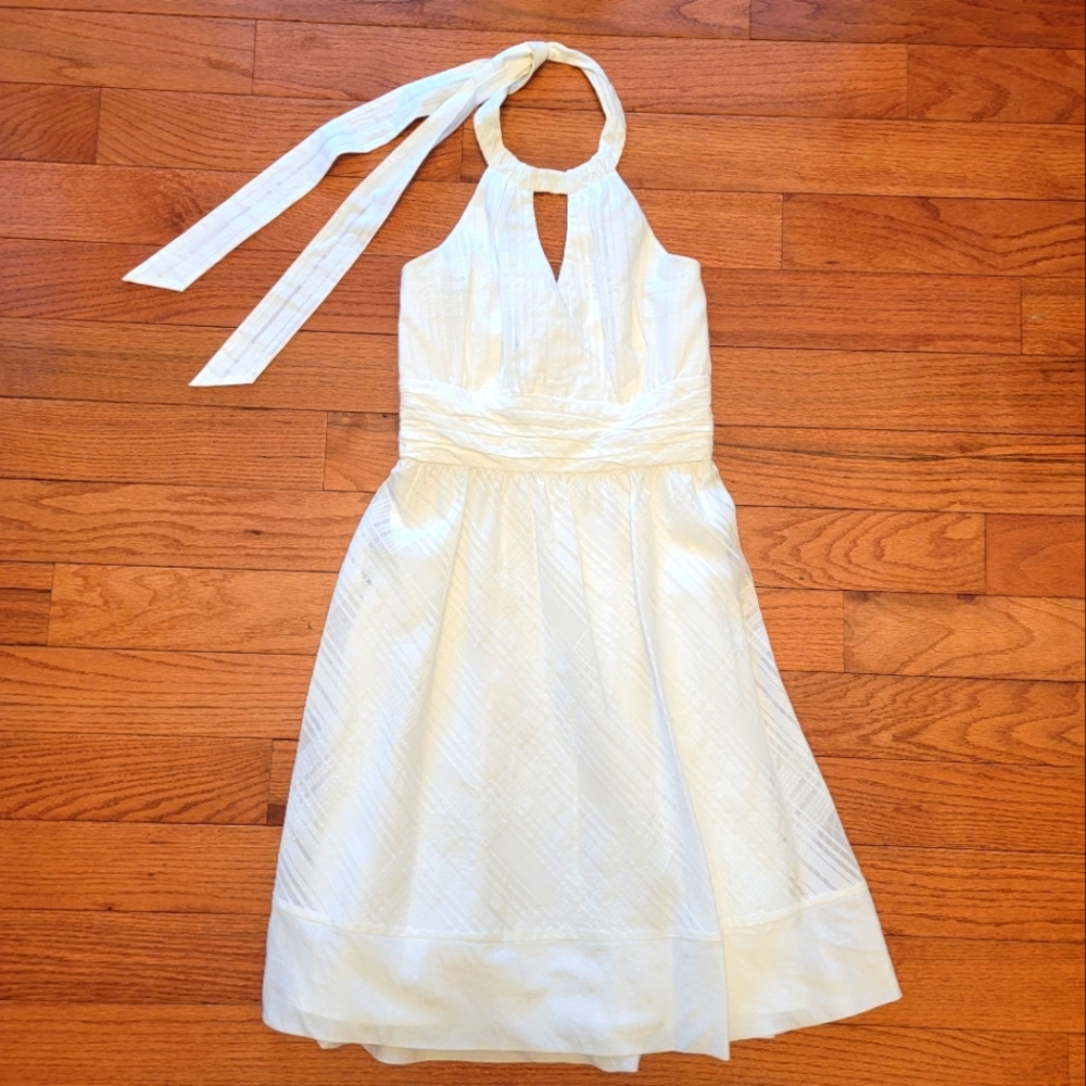 White House Black Market White Halter Dress